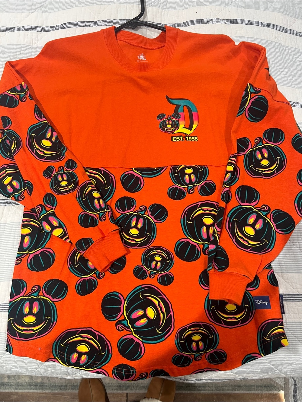 Disney Orange Long-Sleeve Mickey Pumpkin Spirit Jersey